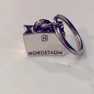 NORDSTROM Silver Shopping Bag KEY RING KEYCHAIN